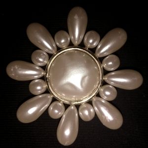 Ann Taylor Brooch Faux Pearl with  Gold Tone Accent